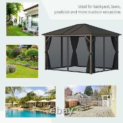 10x12 ft Hardtop Outdoor Patio Gazebo with Metal Roof Pavilion Canopy for Garden