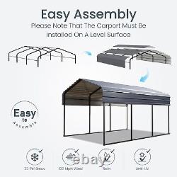 10x15ft Metal Carport Heavy Duty with Sidewall Outdoor Shelter Garage for Pickup