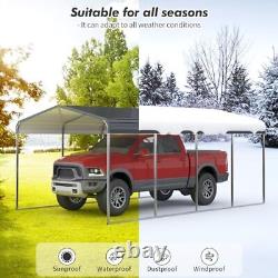 12X20FTHeavy Duty Carport, Carport with Galvanized Steel Roof and 12×20