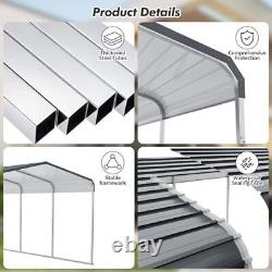 12X20FTHeavy Duty Carport, Carport with Galvanized Steel Roof and 12×20