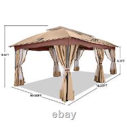 12X20FT Outdoor Metal Patio Gazebo withDouble-Arc Roof Ventiation 01