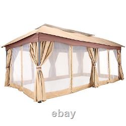 12X20FT Outdoor Metal Patio Gazebo withDouble-Arc Roof Ventiation