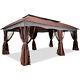 12x20ft Outdoor Metal Patio Gazebo Withdouble-arc Roof Ventiation 09