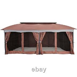 12X20FT Outdoor Metal Patio Gazebo withDouble-Arc Roof Ventiation 09