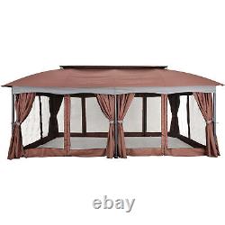 12X20FT Outdoor Metal Patio Gazebo withDouble-Arc Roof Ventiation 09