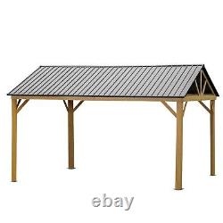 12'x14' Hardtop Gazebo Outdoor Aluminum Gazebo with Galvanized Steel Gable