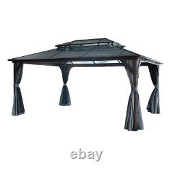 12'x16' Hardtop Gazebo with Galvanized Metal Double Roof Hard Top Heavy Duty