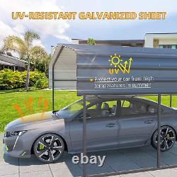 12'x20' Heavy Duty Metal Carport, Multi-Purpose Car Shelter with Galvanized for
