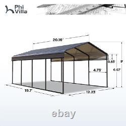 12 x20ft Metal Carport Garage Outdoor Canopy Heavy Duty Shelter Car Shed Storage