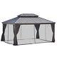 12x16 Ft Hardtop Outdoor Gazebo Canopy Metal Roof Garden Patio Backyard Pavilion