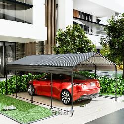 12x20 FT Metal Carport, Heavy Duty Carport Canopy With Galvanized Metal Roof