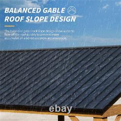 12x20ft Hardtop Gazebo Galvanized Steel Gable Roof Pergola with Aluminum Frame