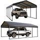 12x20ft Outdoor Carport Heavy Duty Galvanized Steel Roof Garage Boat Car Shelter