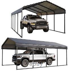 12x20ft Outdoor Carport Heavy Duty Galvanized Steel Roof Garage Boat Car Shelter