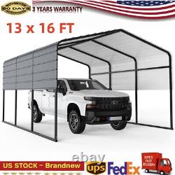 13 x 16 FT Heavy Duty Metal Carport with Galvanized Steel Roof Bolts for Car