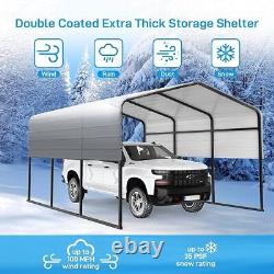 13 x 16 FT Heavy Duty Metal Carport with Galvanized Steel Roof Bolts for Car