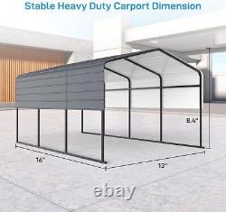 13 x 16 FT Heavy Duty Metal Carport with Galvanized Steel Roof Bolts for Car