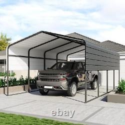 13 x 20 FT Heavy Duty Metal Carport Shelter Tent Galvanized Steel Roof Grey