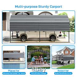 13x20 Ft Garage Storage Shed Galvanized Steel Outdoor Shelter Carport with 10 Legs