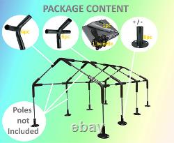 18x30 Canopy Tent Kit 1-3/8 ID withTarp No Poles/Legs Carport Boat RV Greenhouse