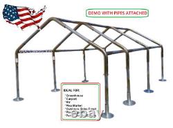 18x30 Canopy Tent Kit 1-3/8 ID withTarp No Poles/Legs Carport Boat RV Greenhouse