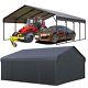 20'x20' Reinforce Metal Carport Heavy Duty Garage Boat Car Shelter With Sidewall