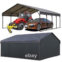 20'x20' Reinforce Metal Carport Heavy Duty Garage Boat Car Shelter with Sidewall