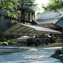 20' x 30' Outdoor Carport Cover Heavy Duty Metal Carport Canopy with Sidewalls