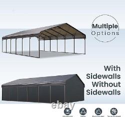 20' x 30' Outdoor Carport Cover Heavy Duty Metal Carport Canopy with Sidewalls