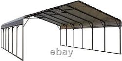 20' x 30' Outdoor Carport Cover Heavy Duty Metal Carport Canopy with Sidewalls