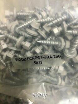 2500 colored METAL ROOFING SCREWS #10x 1 metal to wood 1inch green white gray