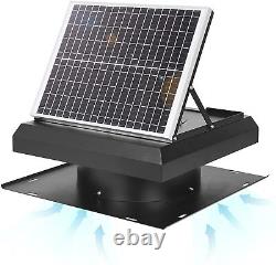 25W Solar Exhaust Fan Attic Fan Roof Mount Metal Shell, 2500 Sq Ft, 1750 CFM