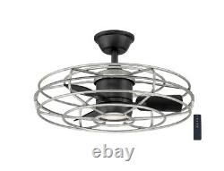 25 in. Ceiling Fan Integrated LED Indoor/Outdoor Galvanized Heritage Point