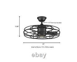 25 in. Ceiling Fan Integrated LED Indoor/Outdoor Galvanized Heritage Point