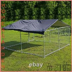 300x300x170cm Large Metal Dog Kennel Outdoor Enclosure Cage with Roof Cover