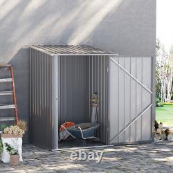 3.3'x3.4'Lockable Storage Shed Galvanized Metal Utility Tool House with 2 Vents