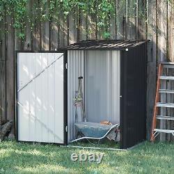 3.3' x 3.4' Metal Outdoor Storage Shed with Lockable Doors, Gray