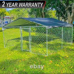3m3m1.7m Chain Link Dog Kennel Enclosure Waterproof Cover Outdoor Heavy Duty