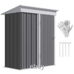 3x5ft Outdoor Storage with Floor Small Lean-to Garden Shed with Adjustable Shelf