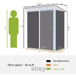 3x5ft Outdoor Storage with Floor Small Lean-to Garden Shed with Adjustable Shelf