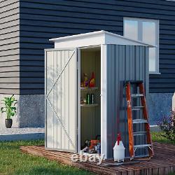 3x5ft Outdoor Storage with Floor Small Lean-to Garden Shed with Adjustable Shelf