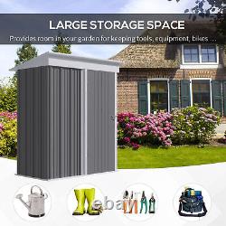 3x5ft Outdoor Storage with Floor Small Lean-to Garden Shed with Adjustable Shelf