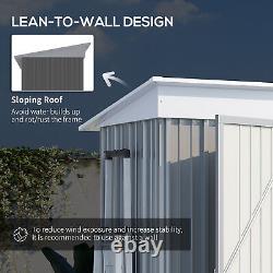 3x5ft Outdoor Storage with Floor Small Lean-to Garden Shed with Adjustable Shelf