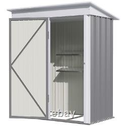 3x5ft Outdoor Storage with Floor Small Lean-to Garden Shed with Adjustable Shelf