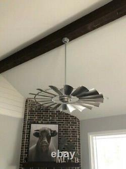 46 Inch Galvanized Silver Windmill Ceiling Fan The Patriot