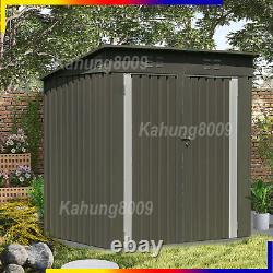 4x6FT Outdoor Heavy Duty Garden Metal Storage Shed Lock Utility Tool House