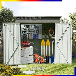 4x6FT Outdoor Heavy Duty Garden Metal Storage Shed Lock Utility Tool House