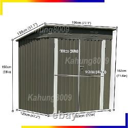 4x6FT Outdoor Heavy Duty Garden Metal Storage Shed Lock Utility Tool House