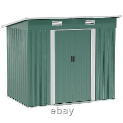 4x7 ft Metal Outdoor Storage Shed Garden Tool Utility House for Backyard Garage