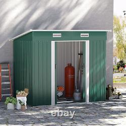 4x7 ft Metal Outdoor Storage Shed Garden Tool Utility House for Backyard Garage